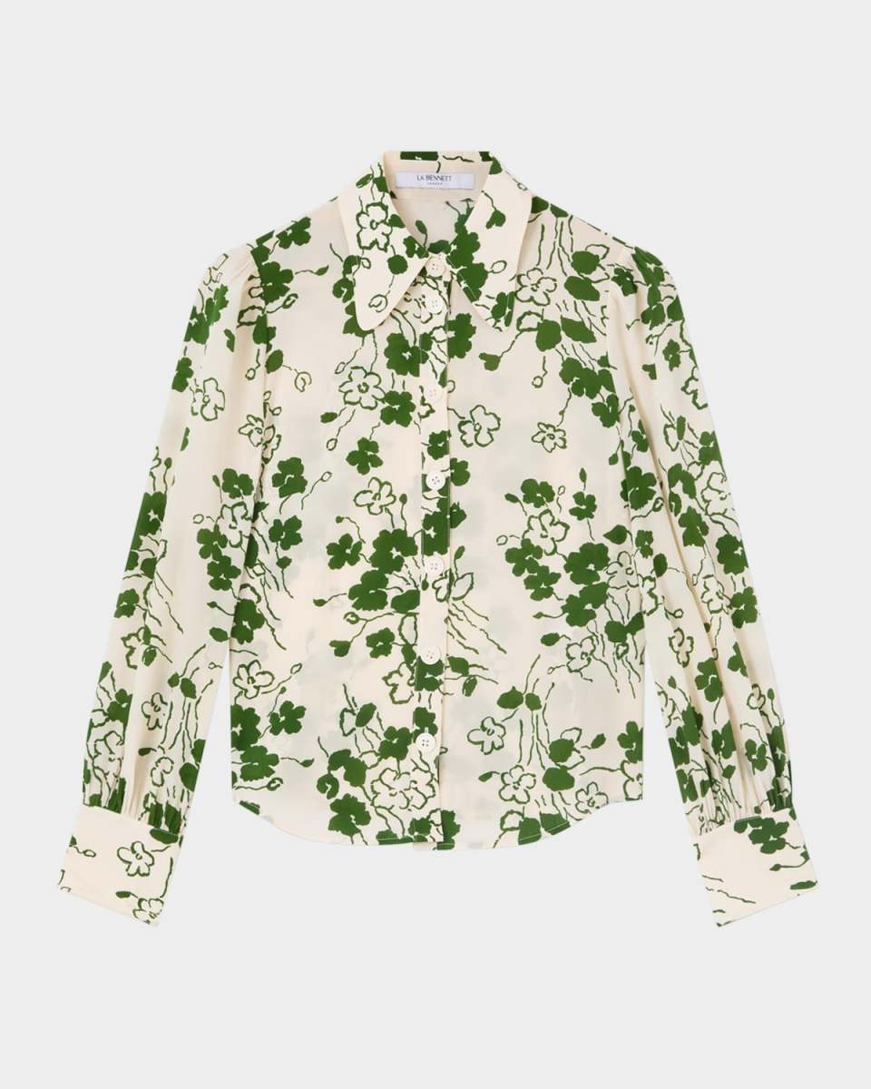 Sonya Floral-Print Silk Blouse